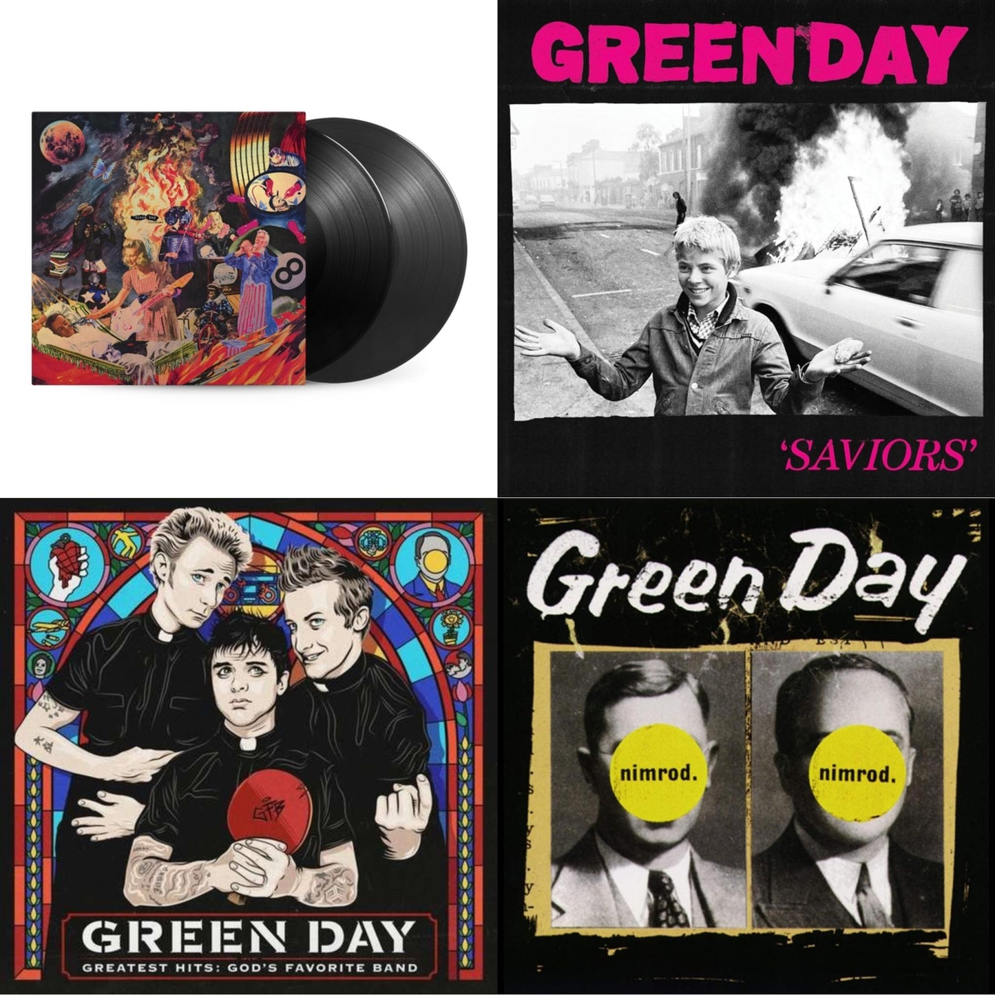 Green Day - Saviors (180G/Deluxe LP Vinyl) & Insomniac (25Th Anniversary/2LP) & Nimrod & Greatest Hits: God's Favorite Band (X)