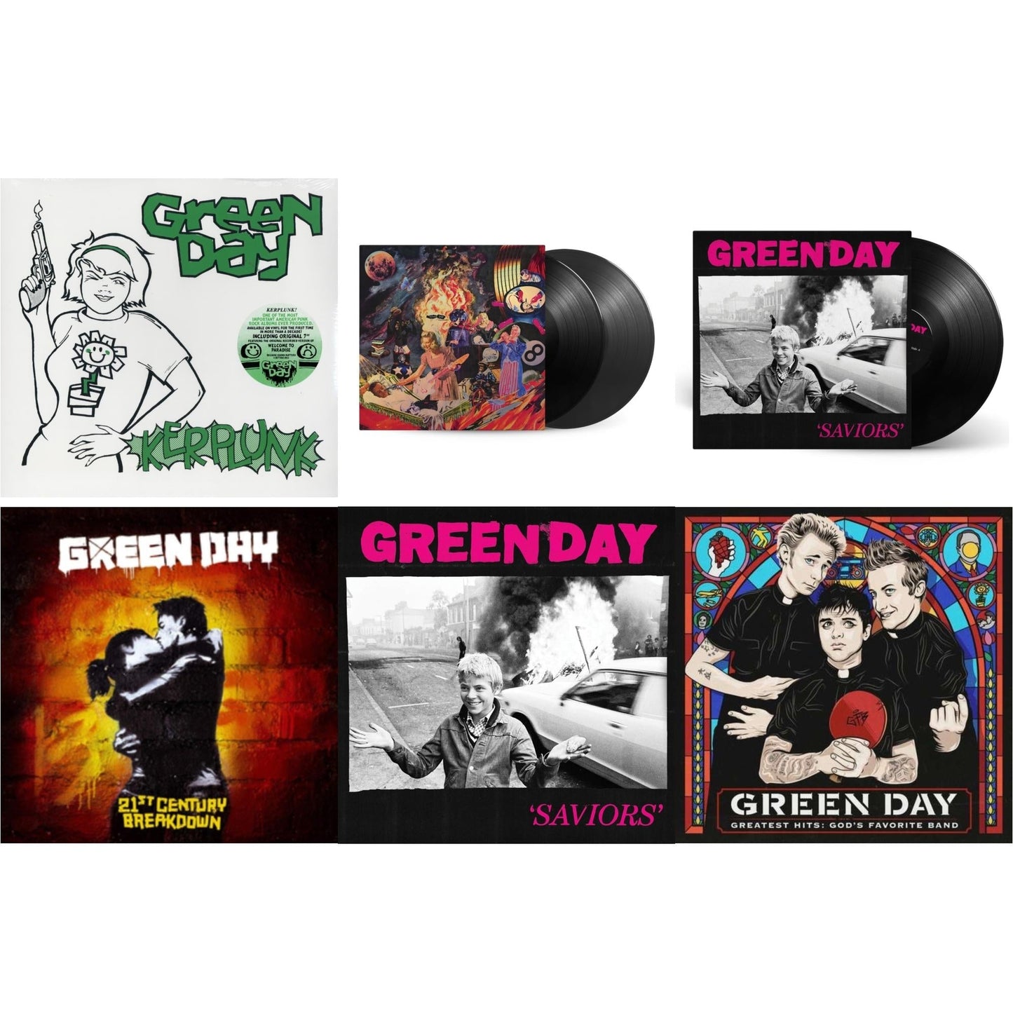 Green Day - Saviors (180G/Deluxe LP Vinyl) & Saviors & Insomniac (25Th Anniversary/2LP) & Greatest Hits: God's Favorite Band (X) & 21St Century Breakdown & Kerplunk (120G/7Inch Single)