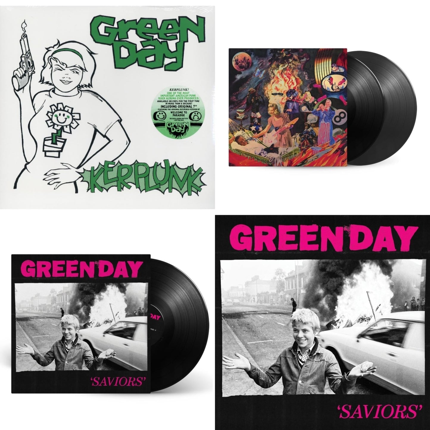 Green Day - Saviors (180G/Deluxe LP Vinyl) & Saviors & Insomniac (25Th Anniversary/2LP) & Kerplunk (120G/7Inch Single)