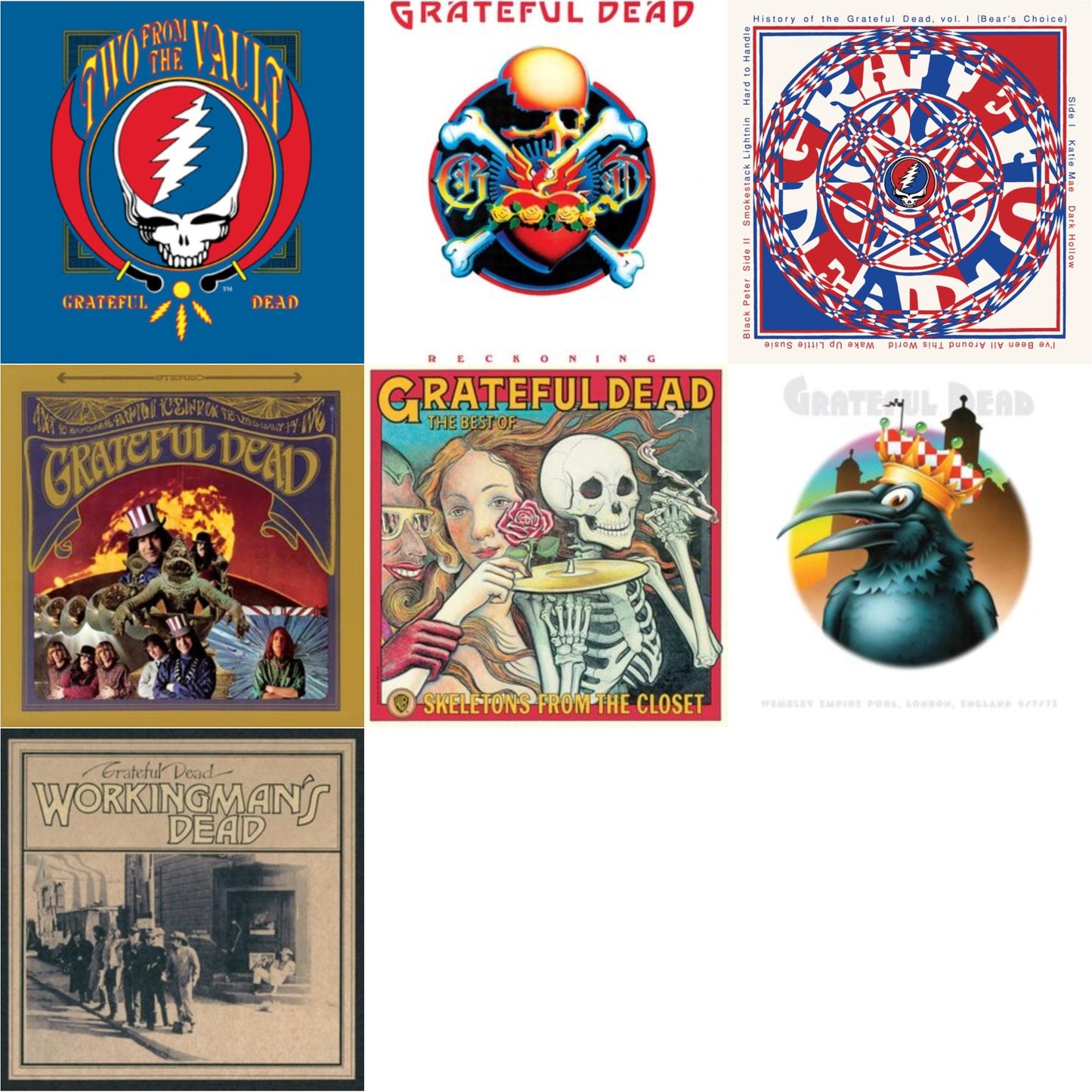 Grateful Dead - Reckoning (2LP) & History Of The Grateful Dead Vol. 1 & Wembley Empire Pool, London, England 4/7/1972 (Live) (5LP/180G) & Grateful Dead & Workingman's Dead (180G) & Skeletons From The Closet: The Best Of Grateful Dead & Two From The