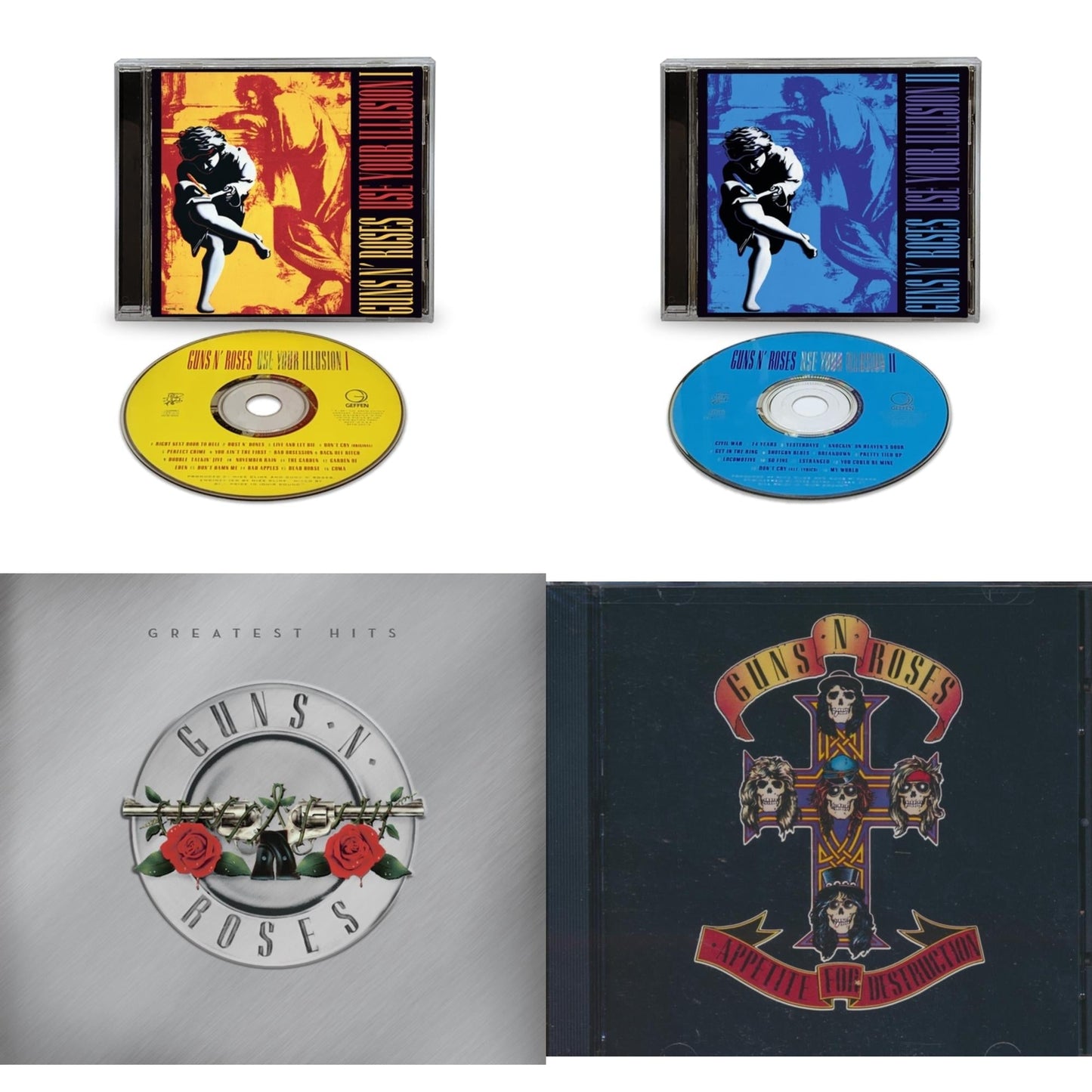 Guns N' Roses - Use Your Illusion I (X) & Use Your Illusion Ii (X) & Greatest Hits & Appetite For Destruction - CD Bundle
