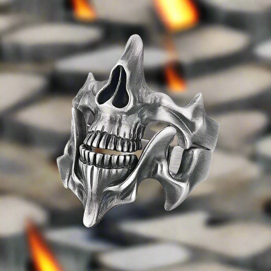 GRAVEWIRE SKULL RINGS – Double Trouble Gothic Steel Rings for Rockers, Outlaws & Stage Demons - Premium rings from dsers - Just $7.99! Shop now at Lizard Vigilante