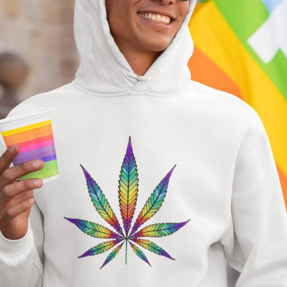 Men's Rainbow Weed Hoodies