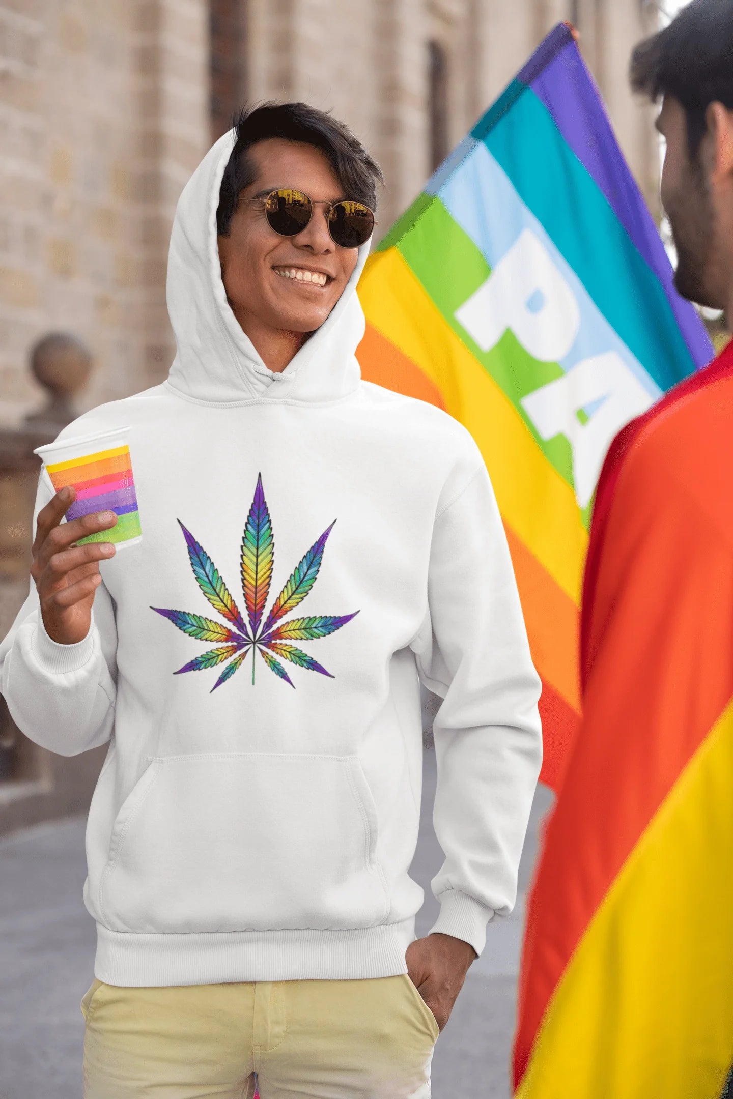 Men's Rainbow Weed Hoodies
