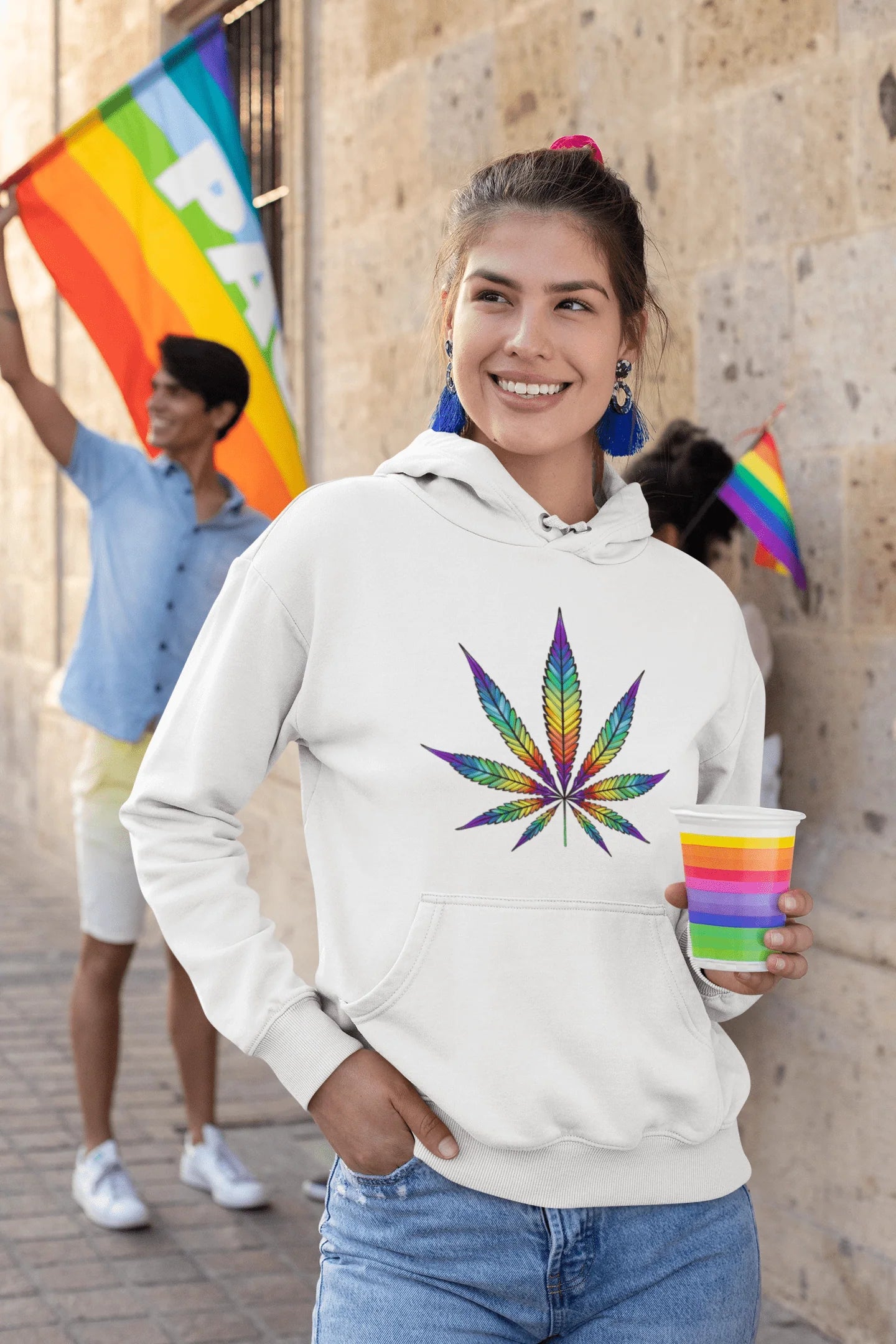 Women's Rainbow Cannabis Hoodie