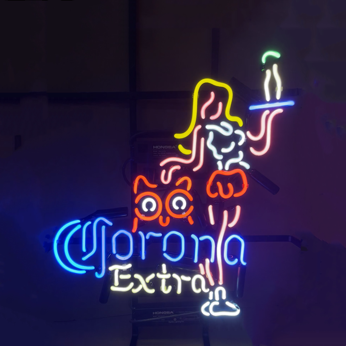 Girl Corona Extra with Hooters Neon Signs