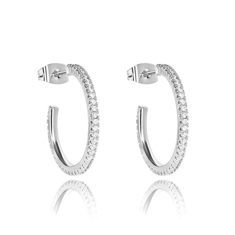 Cubic Zirconia Hoop Earrings