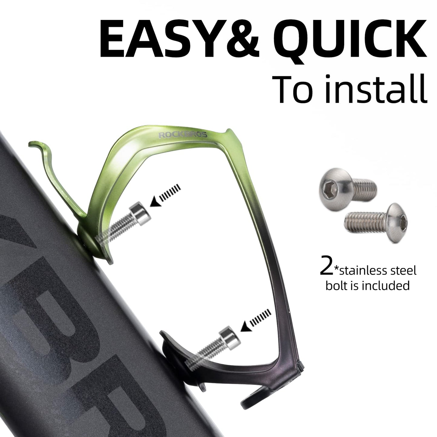 ROCKBROS Lightweight Aluminum Bike Water Bottle Cage Secure Adjustable Holder for Cycling