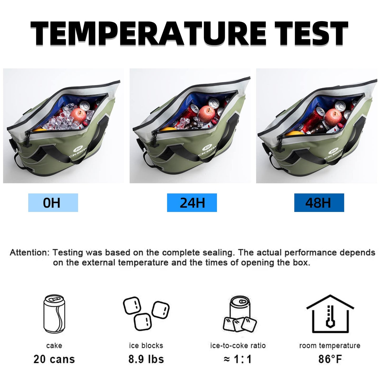 ROCKBROS Soft Cooler Insulated Leak Proof Cooler Bag Portable 36 Can