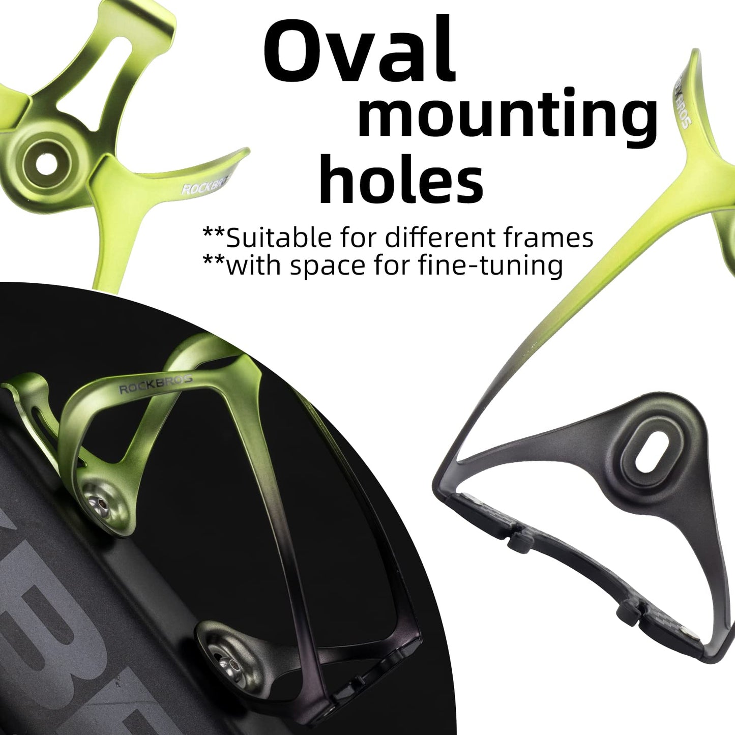 ROCKBROS Lightweight Aluminum Bike Water Bottle Cage Secure Adjustable Holder for Cycling