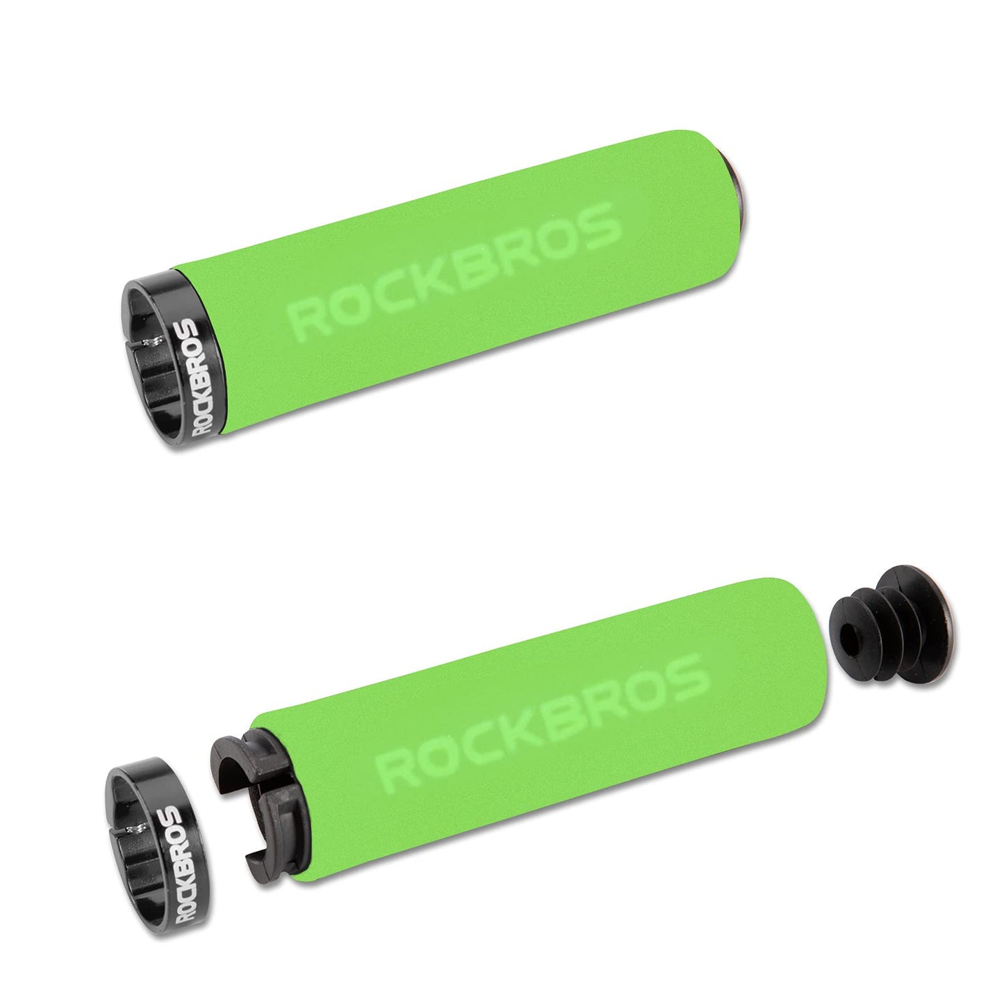 ROCKBROS Bike Grips Foam Single Lock on Bicycle  Soft Comfortable Non-Slip Bike Handle Grips