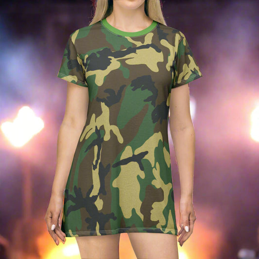 Green Camo T-Shirt Dress - Lizard Vigilante