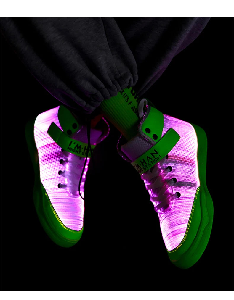 UncleJerry 2020 New Fiber Optic Shoes big boys girls and adult USB Rechargeable Glowing Sneakers Party Shoes Cool Street Shoes - Premium  from Lizard Vigilante - Just $73.99! Shop now at Lizard Vigilante