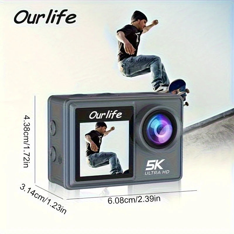 50MP photo mini wifi sport cam anti shaking 2.0 inch dual screen 5K ultra hd 1080P 120fps remote controller action camera