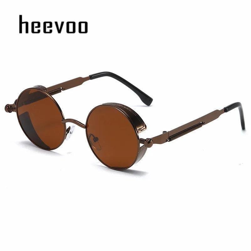 Metal Steampunk Sunglasses Men Women Fashion Round Glasses Brand Designer Vintage Sun Glasses High Quality Oculos de sol 2024 - Lizard Vigilante