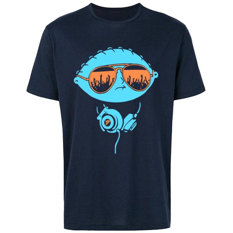 DJ Stewie Hip Hop T-Shirt - 100% Cotton Crew Neck | Heavy Metal Rapper Tees for Men | Custom Street Music Tops for Summer - Premium  from Lizard Vigilante - Just $23.99! Shop now at Lizard Vigilante