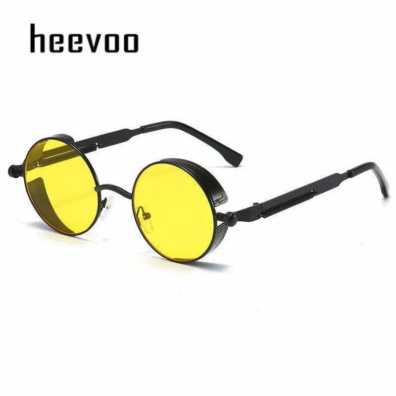 Metal Steampunk Sunglasses Men Women Fashion Round Glasses Brand Designer Vintage Sun Glasses High Quality Oculos de sol 2024 - Lizard Vigilante