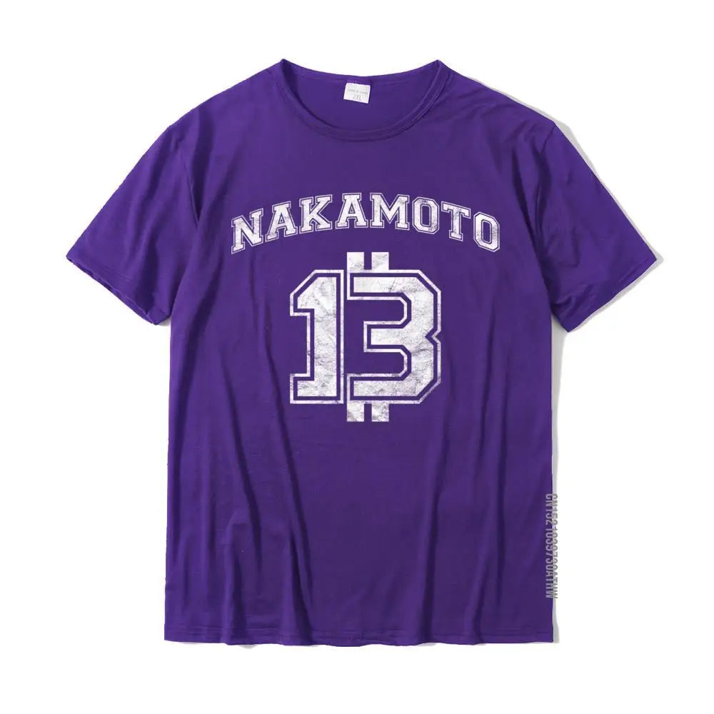 Satoshi Nakamoto Bitcoin Distressed Logo T Shirt Oversized Cotton Casual Streetwear Tee