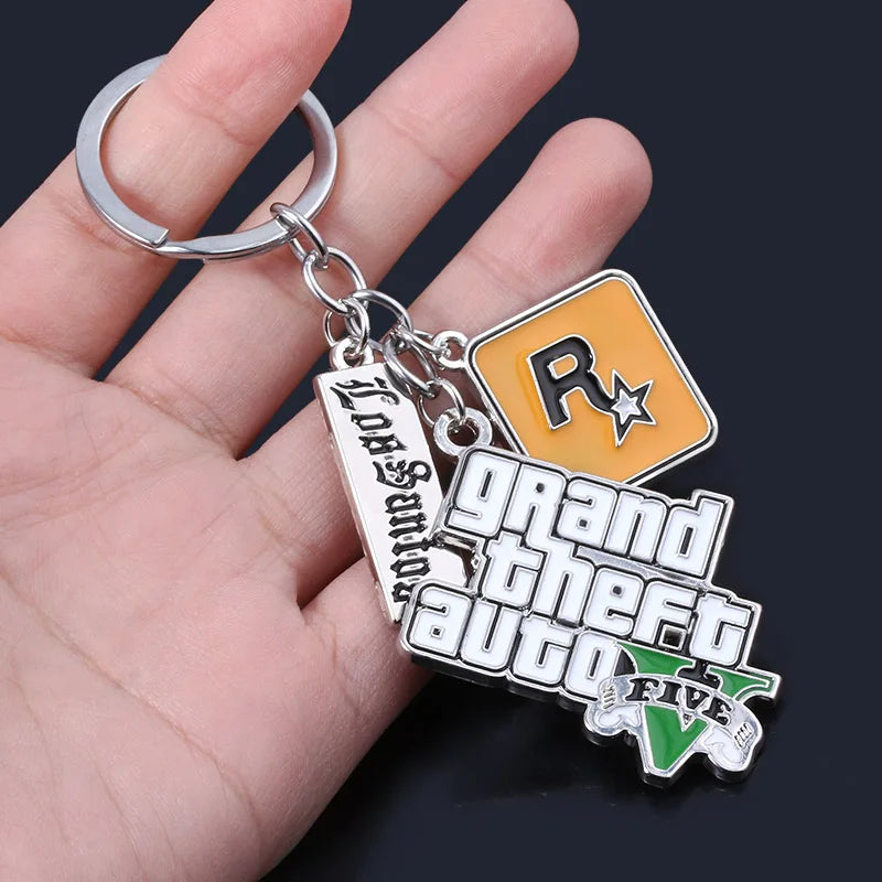 New Style Game PS4 GTA5 Keychain – Grand Theft Auto V Multi Pendant Keyring - Premium keychain from Lizard Vigilante - Just $12.99! Shop now at Lizard Vigilante