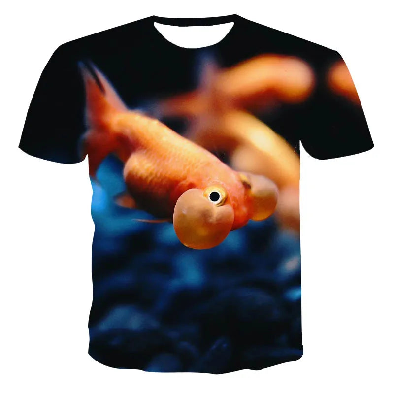 3D Color Fish Graphic T Shirts For Men Summer Fashion Casual Trend funny T-Shirts Personality harajuku Hip Hop Print T-shirt - Lizard Vigilante