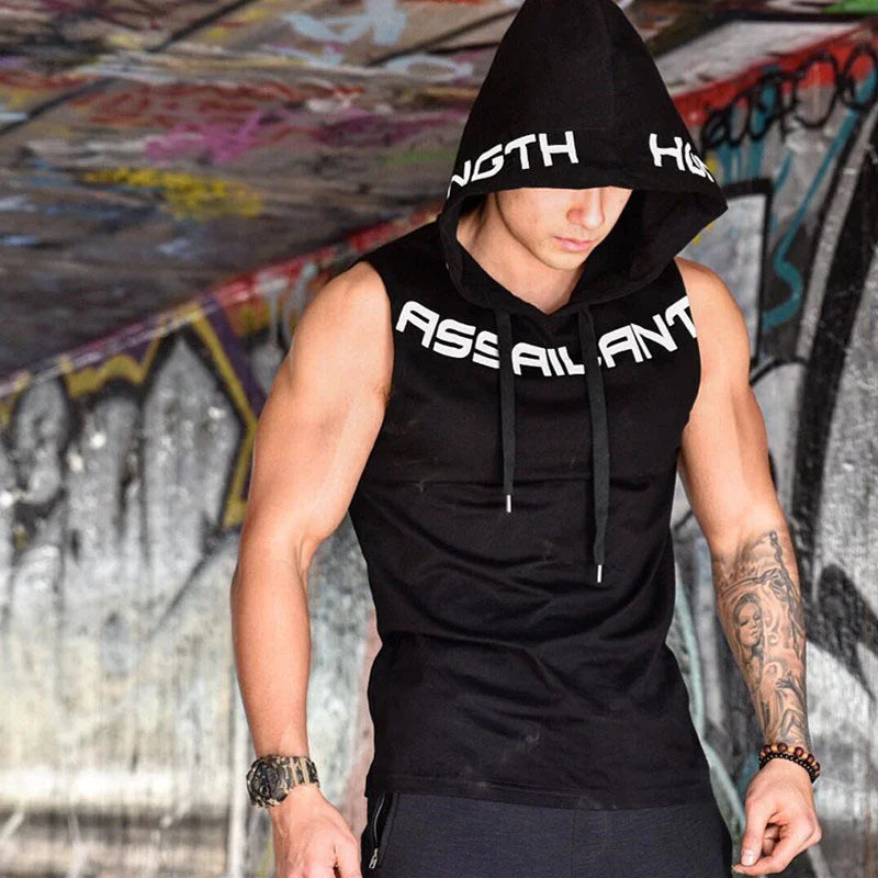 Men Tank Tops Gym Clothing Fitness Sleeveless hoodies Vests Cotton Singlets Men Joggers vest Bodybuilding casual Clothing - Premium  from Lizard Vigilante - Just $30.99! Shop now at Lizard Vigilante