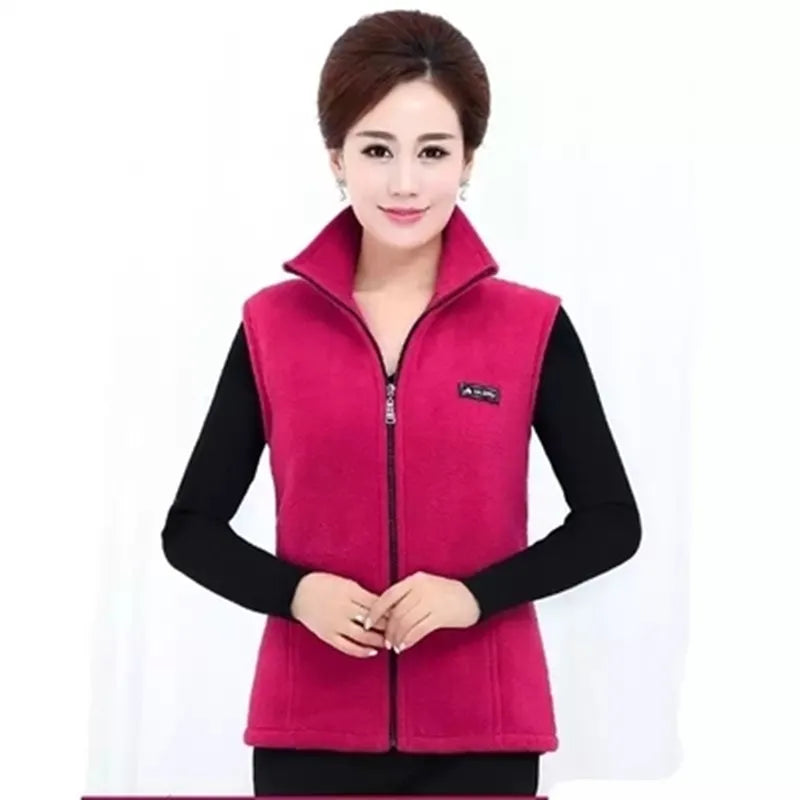 Plus Size Polar Fleece Vest for Women | Autumn/Winter Casual Sleeveless Jacket with Zipper Closure – Multiple Colors - Premium vest from Lizard Vigilante - Just $28.88! Shop now at Lizard Vigilante