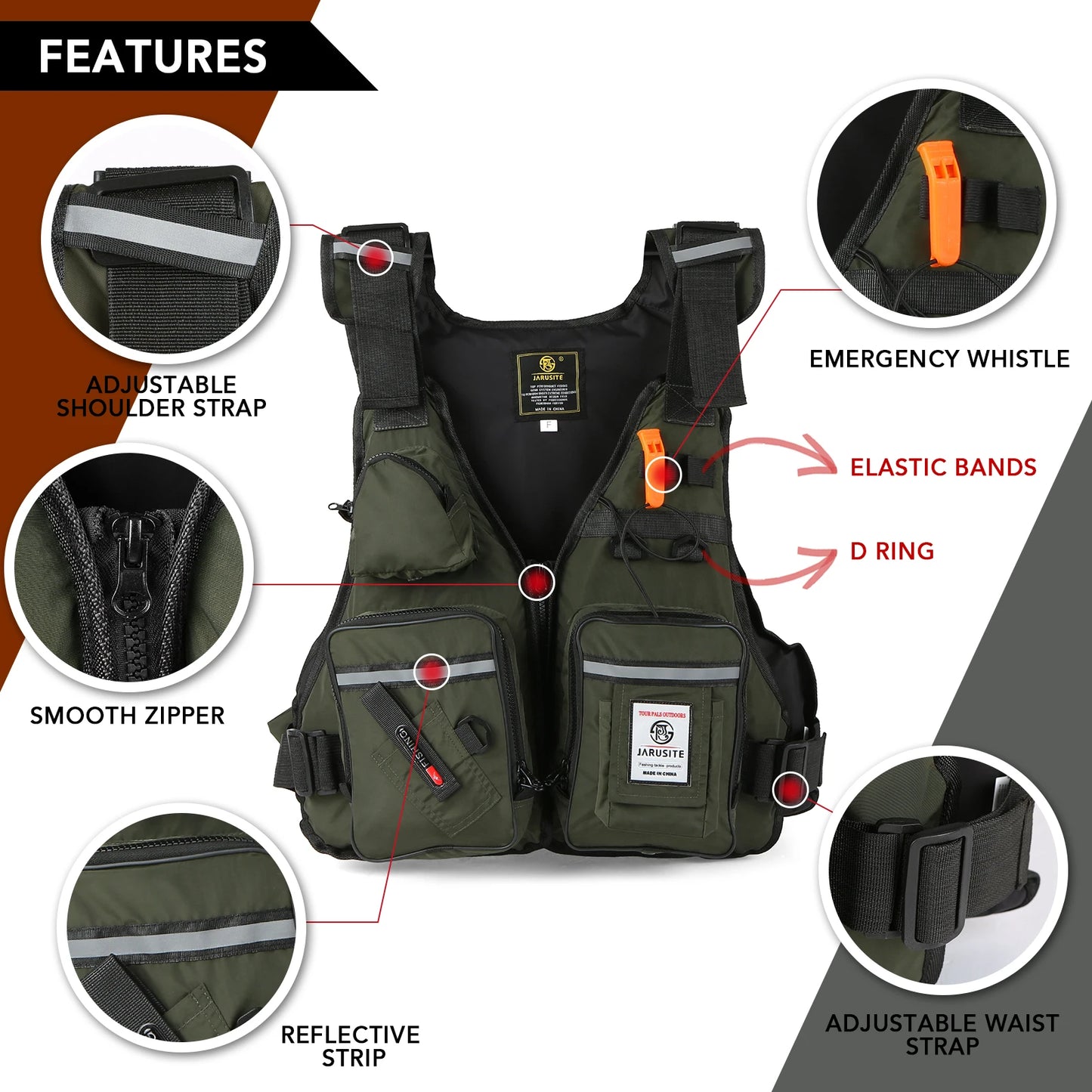 “DEADFLOAT 110” Tactical Life Vest – Pro-Grade Buoyancy Fishing Vest with Multi-Gear Pockets & Emergency Whistle for Men Who Refuse to Sink - Premium vest from dsers - Just $72.99! Shop now at Lizard Vigilante