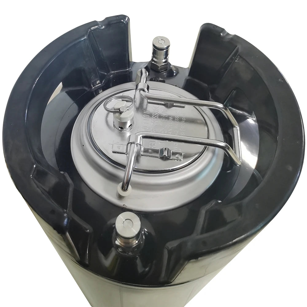 US 1.75Gal/2.5Gal/5Gal Beer Keg – Corny Keg with Rubber Handle, Ball Lock, 304 Stainless Steel – Coke Syrup, Milk, Soda Barrel - Premium keg from Lizard Vigilante - Just $100.99! Shop now at Lizard Vigilante