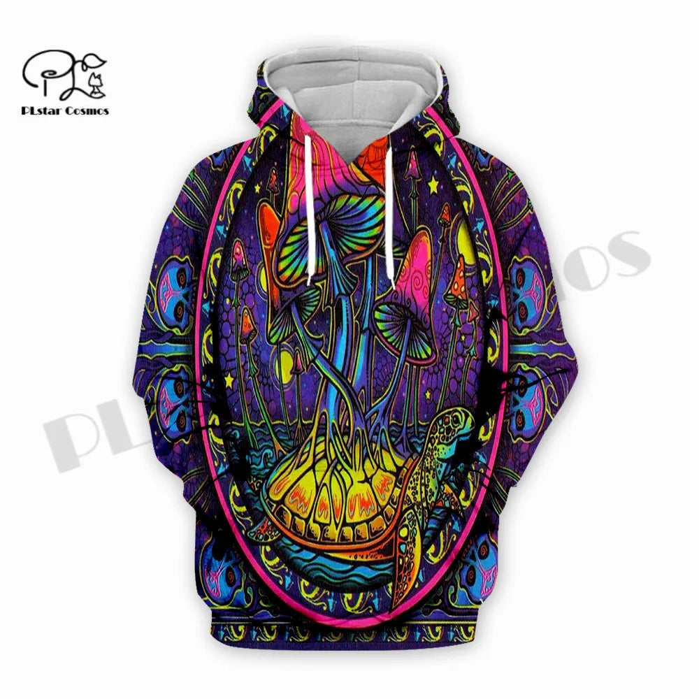 Psychedelic Paradise: 3D Print Mushroom Hoodie - Premium Hoodie from Lizard Vigilante - Just $49.99! Shop now at Lizard Vigilante