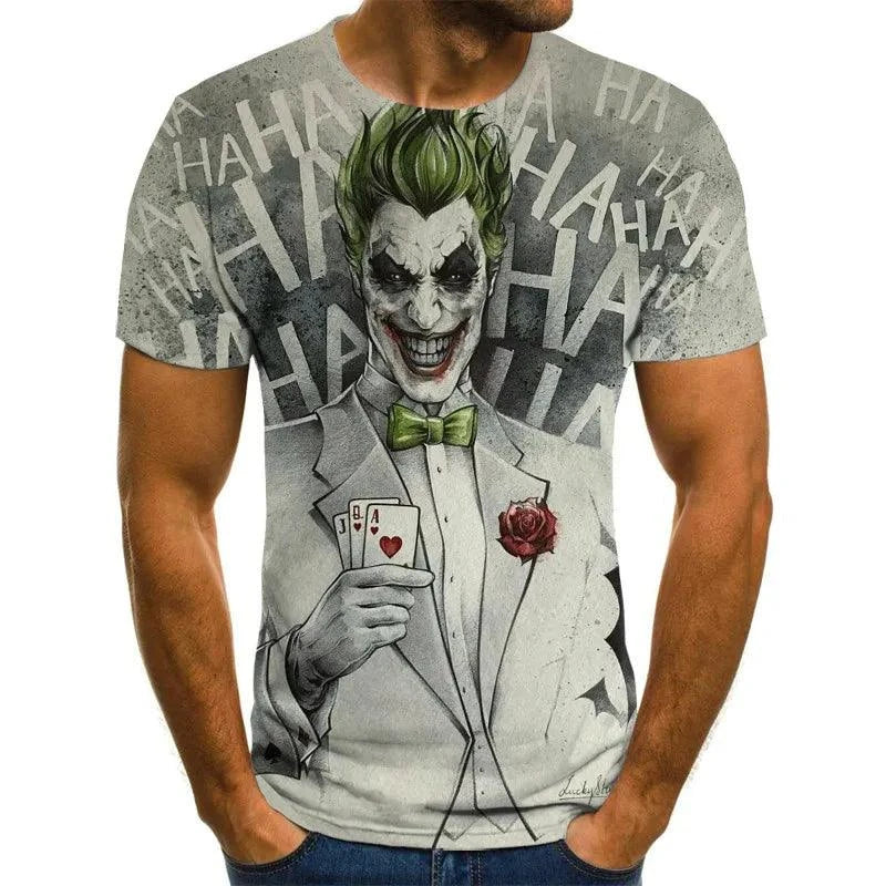 Joker 3D Print T Shirt Men Women Vendetta Tshirt Summer Casual Short Sleeve O-neck Streetwear Tops & Tees - Premium T-shirt from Lizard Vigilante - Just $24.39! Shop now at Lizard Vigilante