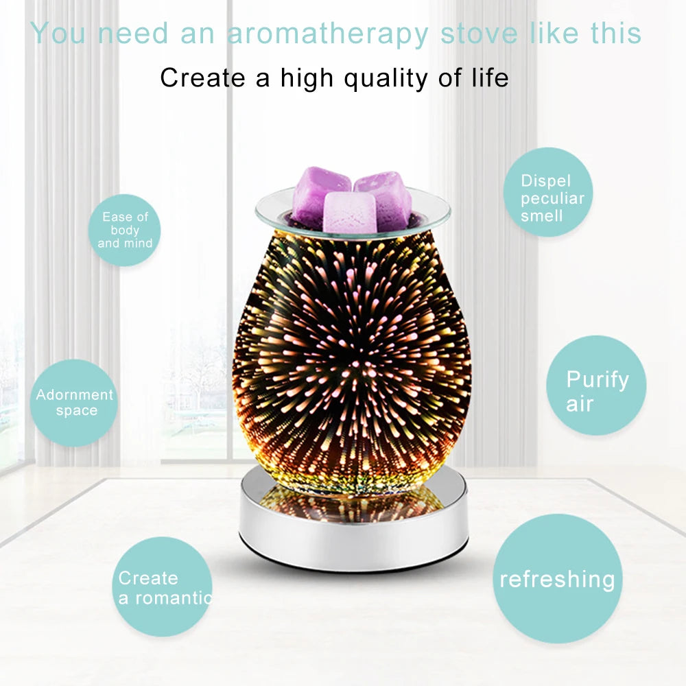 3D Fireworks Effect Electric Wax Melter & Aromatherapy Machine - Premium Aromatherapy machine from Lizard Vigilante - Just $38.88! Shop now at Lizard Vigilante