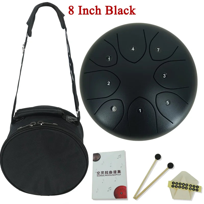 6 Inch 8 Inch Tongue Drum 8 Tune Steel Hand Pan Drum Tank Drums With Drumsticks Padding Bag Percussion Instruments Accessories - Premium  from Lizard Vigilante - Just $19.99! Shop now at Lizard Vigilante