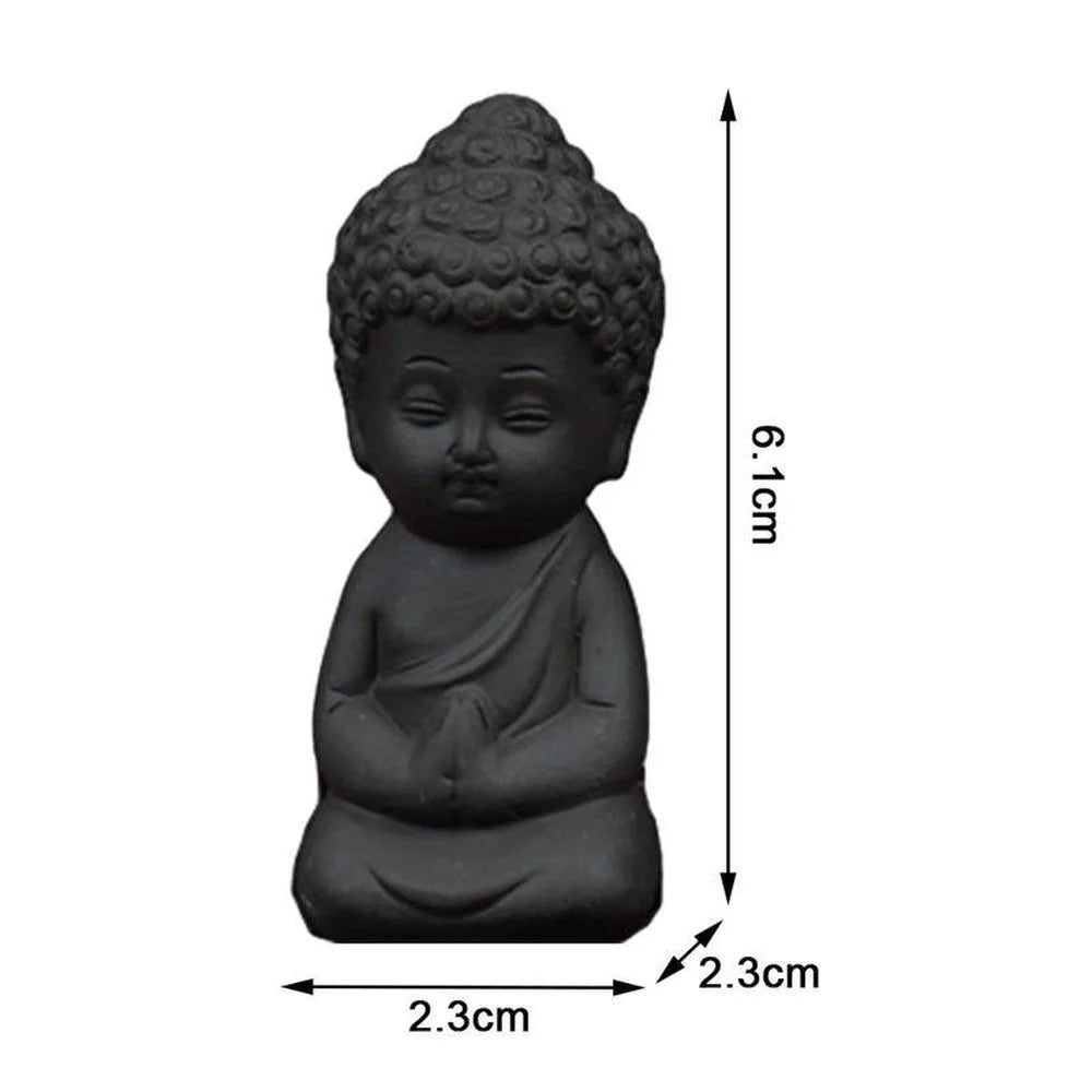 Meditating Baby Buddha Statue Buddha Figurine Decor Zen Monk Sculpture Jardin Lawn Sitting Buddha Tea Pet Ornament