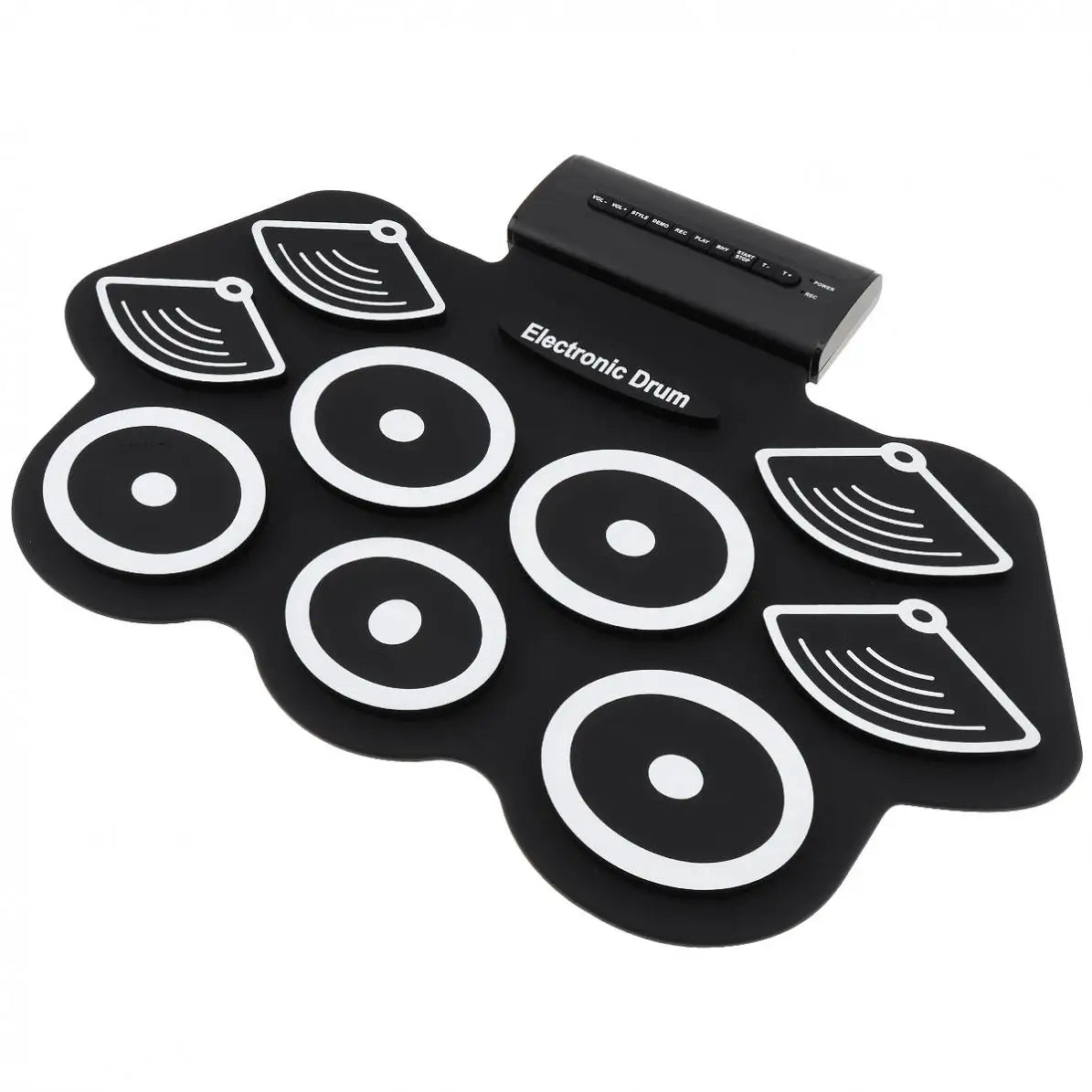 9 Pads Electronic Roll Up Silicone Drum Kit with Drumsticks & Sustain Pedal Hand Percussion Gift Musical Percussion Instrument - Lizard Vigilante