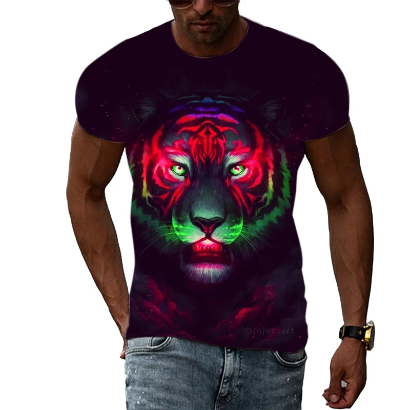 Men's Polyester Tiger Graphic T-Shirt - Premium T-shirt from Lizard Vigilante - Just $22.99! Shop now at Lizard Vigilante