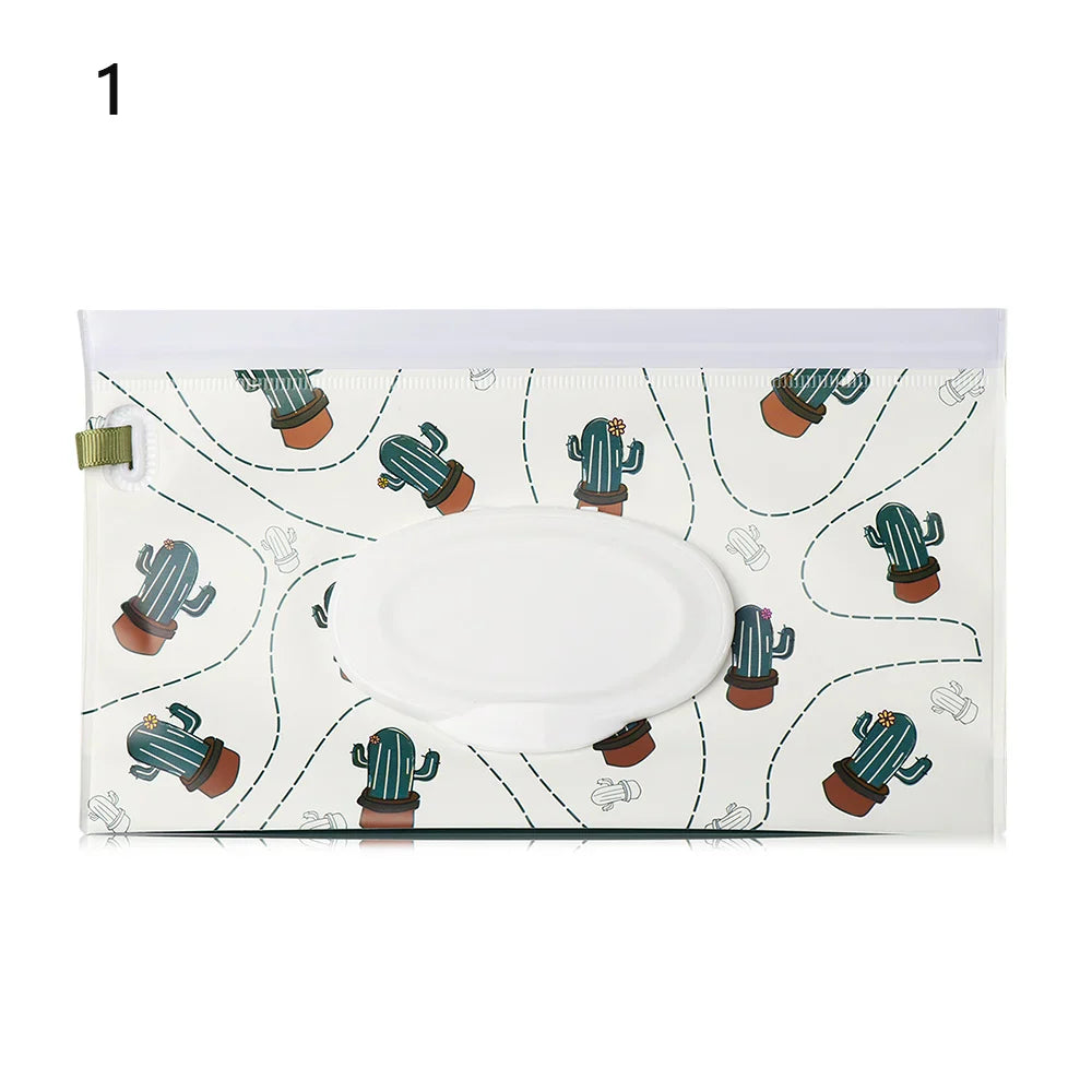 NEW Portable EVA Baby Wet Wipe Holder Case Reusable Refillable Wet Wipe Bag Tissue Box Snap-Strap Cosmetic Pouch Home Storage