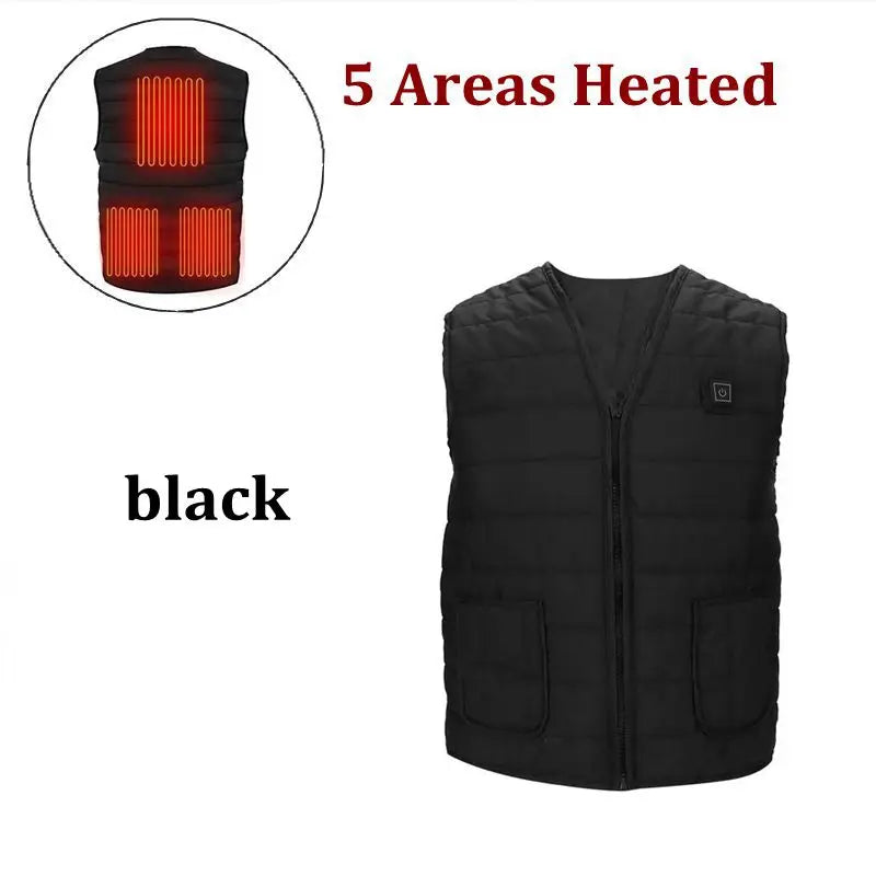 11 Area USB Heating Vest Men/Women Casual V-neck Heated Vest Smart Control Temperature Heating Jacket Cotton Coat Winter Hunting - Premium  from Lizard Vigilante - Just $35.88! Shop now at Lizard Vigilante