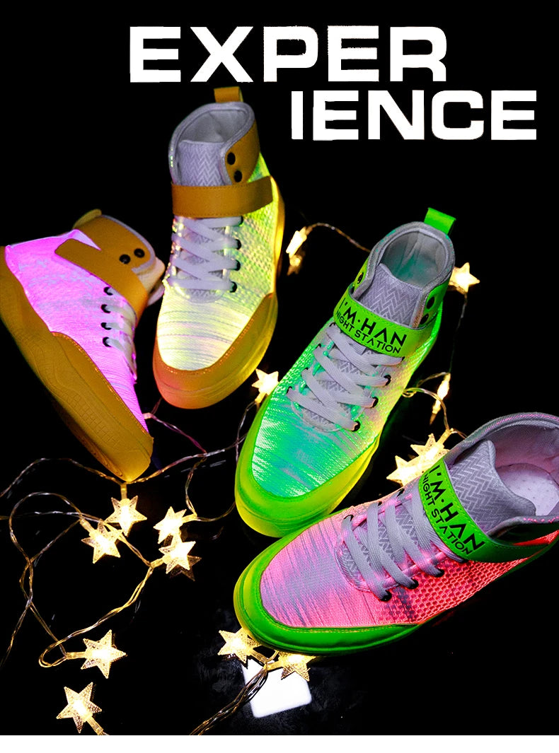 UncleJerry 2020 New Fiber Optic Shoes big boys girls and adult USB Rechargeable Glowing Sneakers Party Shoes Cool Street Shoes - Premium  from Lizard Vigilante - Just $73.99! Shop now at Lizard Vigilante