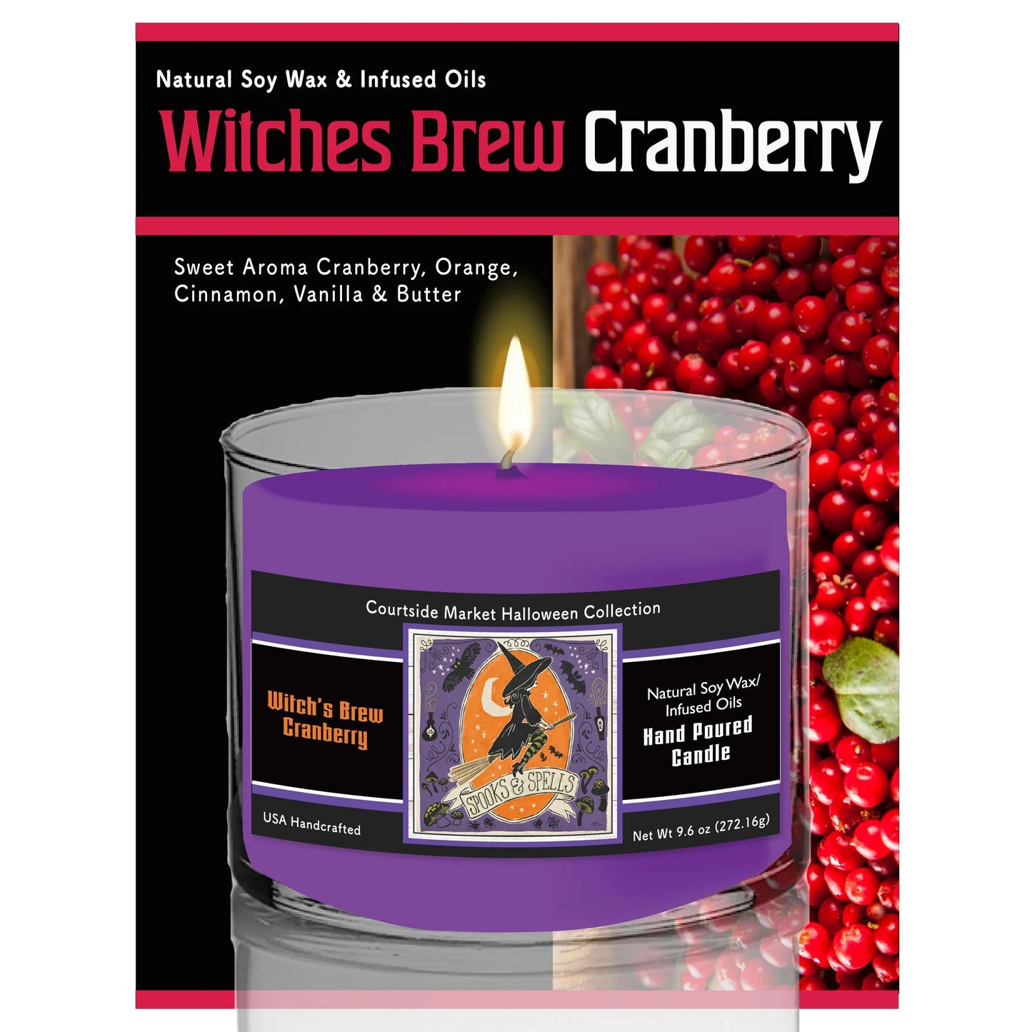 TD Courtside Market Stay Creepy II Soy Wax Scented Candle in Glass Jar