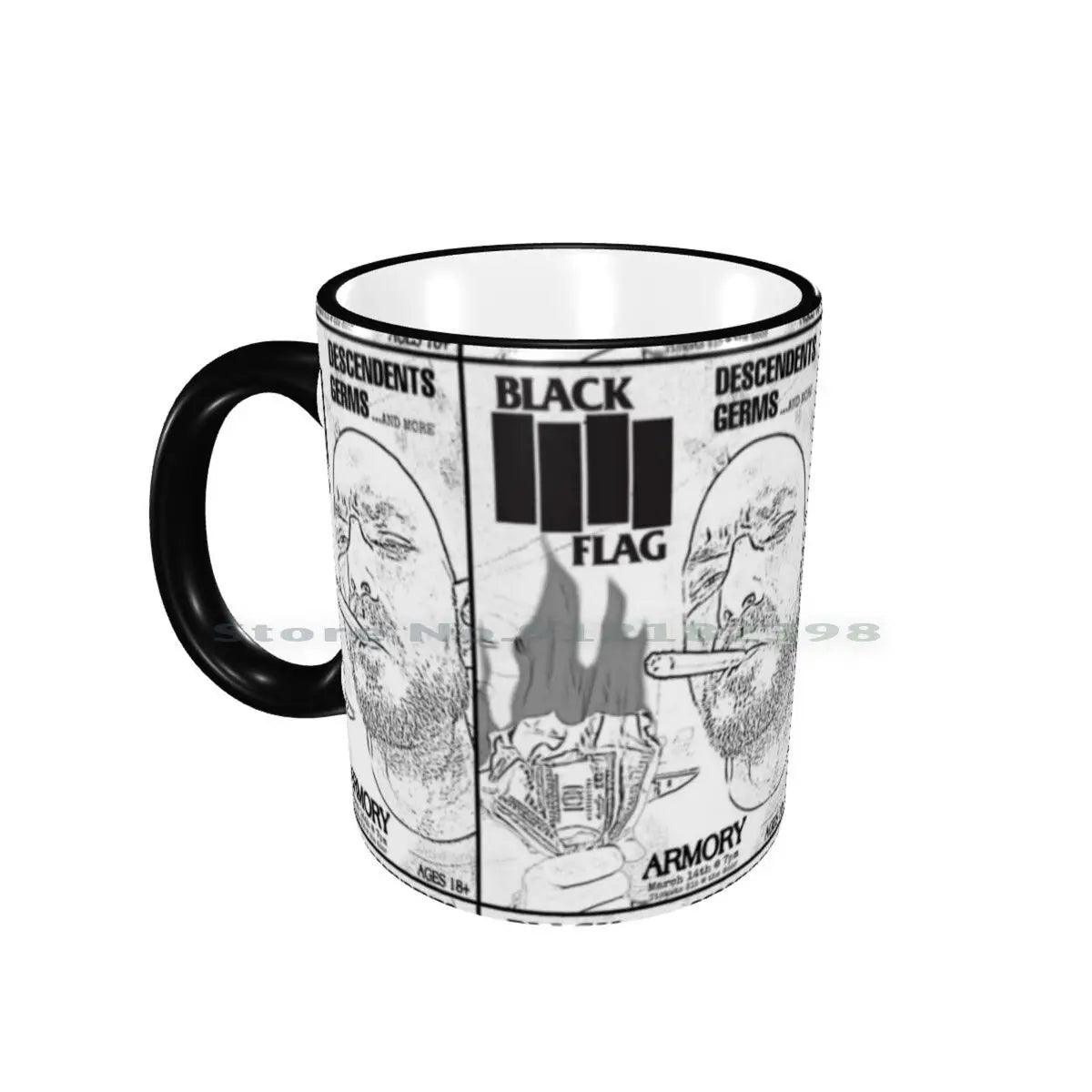 Black Flag Armory Ceramic Mug – Punk, Thrash Metal, and Protest-Themed Coffee Cup - Premium Ceramic Mugs from Lizard Vigilante - Just $22.88! Shop now at Lizard Vigilante