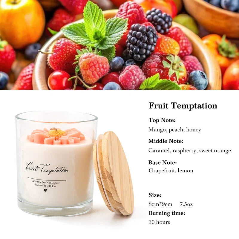 AIKUN 7.5oz Handmade Soy Wax Smokeless Aromatherapy Green Succulent Scented Candle for Desk Decor & Zen Garden Gift Set