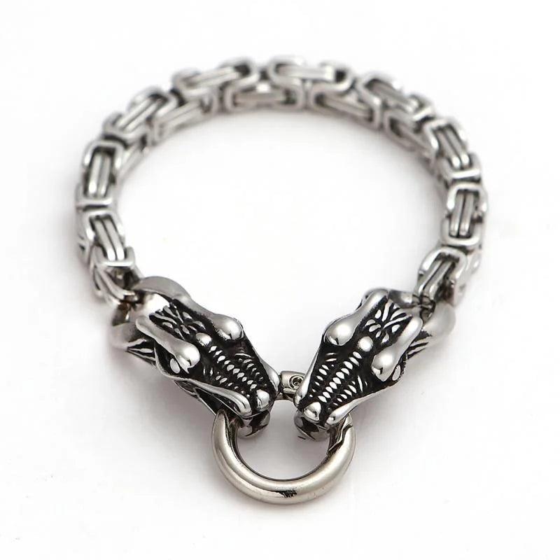 Boho Punk Gothic Skull Bracelet Men's Retro Personality Bike Ride Rock Party Cuff Jewelry Accessories - Lizard Vigilante