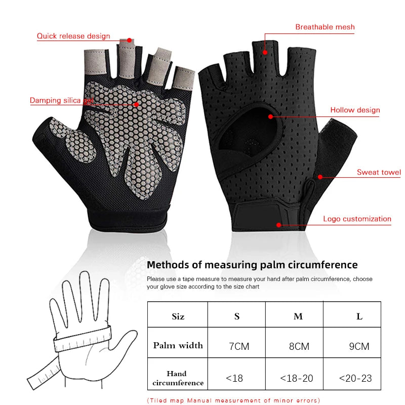 Coolfit Breathable Fitness Gloves Weight Lifting For Heavy Exercise Sport Gym Gloves Women Body Building Non-Slip Half Finger - Premium fitness gloves from Lizard Vigilante - Just $18.99! Shop now at Lizard Vigilante