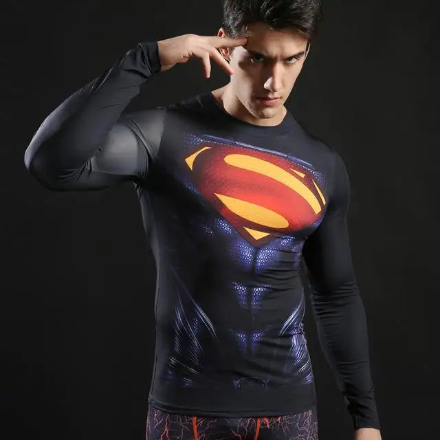 Superheroes 3D Printed Tshirts Men Compression Shirts Long Sleeve Tops Fitness T-shirts Novelty Slim Tights Tee Male Cosplay Costume - Premium  from Lizard Vigilante - Just $23.99! Shop now at Lizard Vigilante