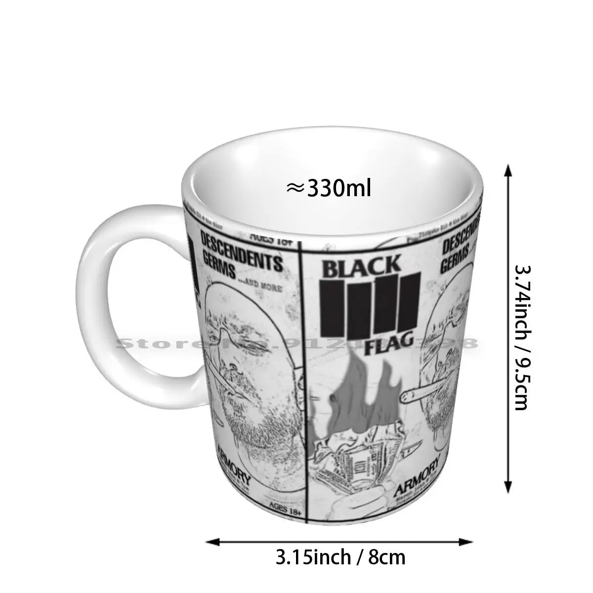 Black Flag Armory Ceramic Mug – Punk, Thrash Metal, and Protest-Themed Coffee Cup - Premium Ceramic Mugs from Lizard Vigilante - Just $22.88! Shop now at Lizard Vigilante