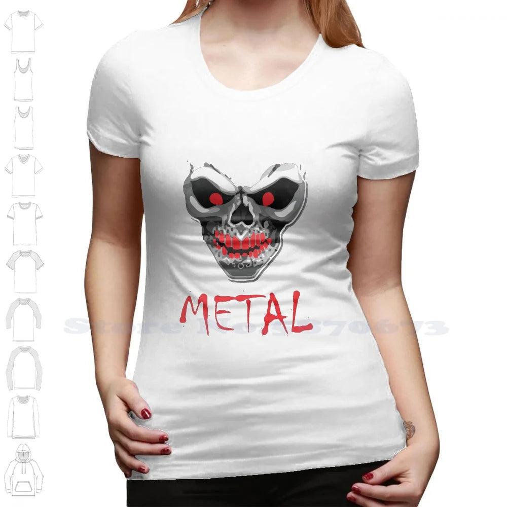 Heavy Metal Music Skull Devil 100% Cotton T-Shirt Heavy Metal Music Hard And Roll Dark Underground Emo Electric Guitar Case Cool - Premium T-Shirt from Lizard Vigilante - Just $21.99! Shop now at Lizard Vigilante