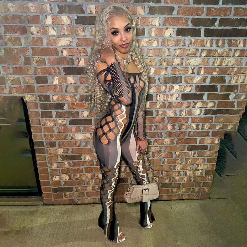 Formed Fitting: Cutout Striped Jumpsuits