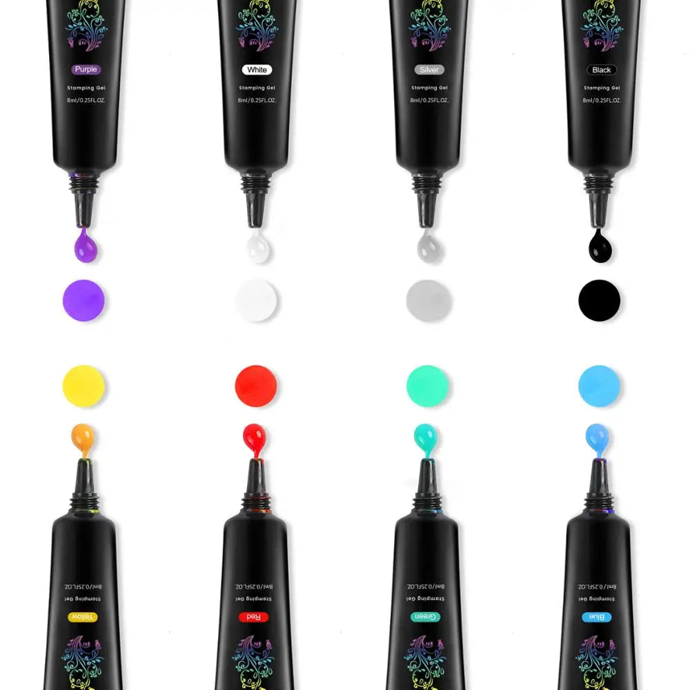 8 Colors Nail Art Stamping Gel Polish For Nail Art DIY- 8ml Stamp Print Oil UV Gel Vanish Soak Off Varnish New 2021 Manicure Gel