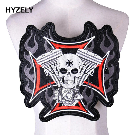 Bikers Motorcycle Embroidered Iron On Patches Large Punk Skull Badges Big Biker Patches For Clothing Coat Accessories - Premium patch from Lizard Vigilante - Just $27.99! Shop now at Lizard Vigilante