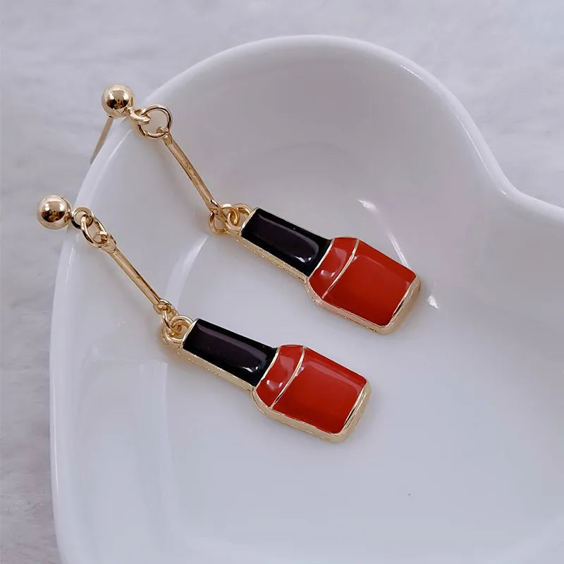 Creative nail salon art nail polish enamel earrings ladies girls gifts